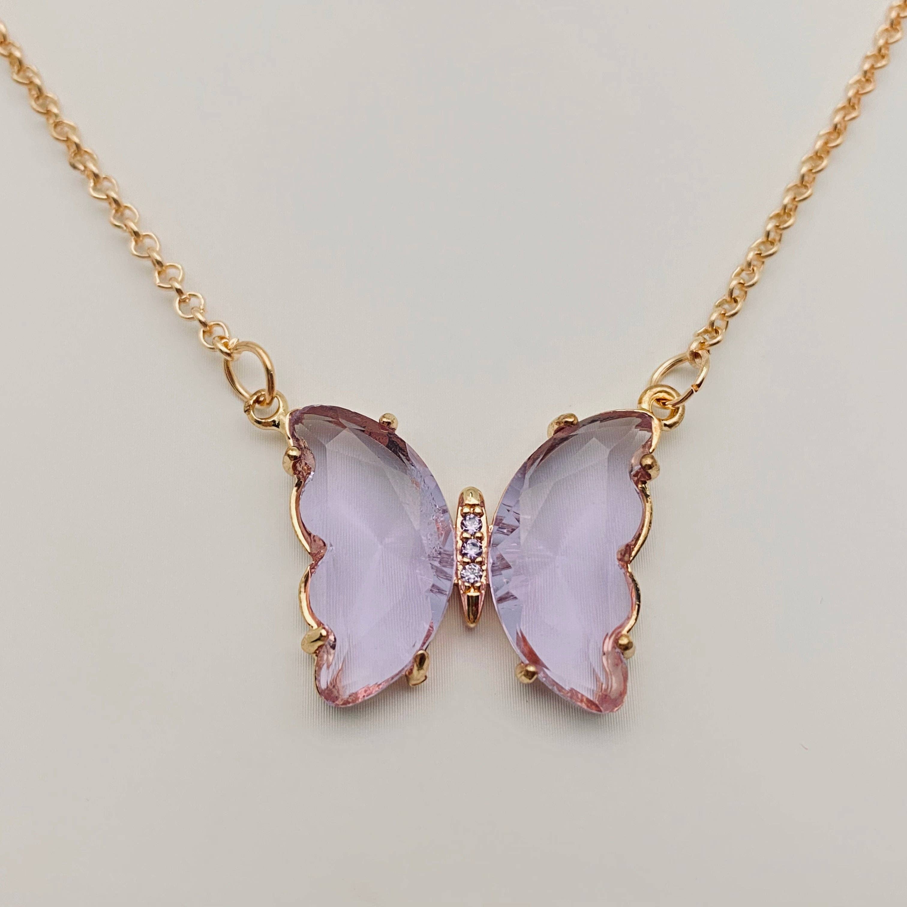 Radiant Faith Butterfly Pendant Necklace