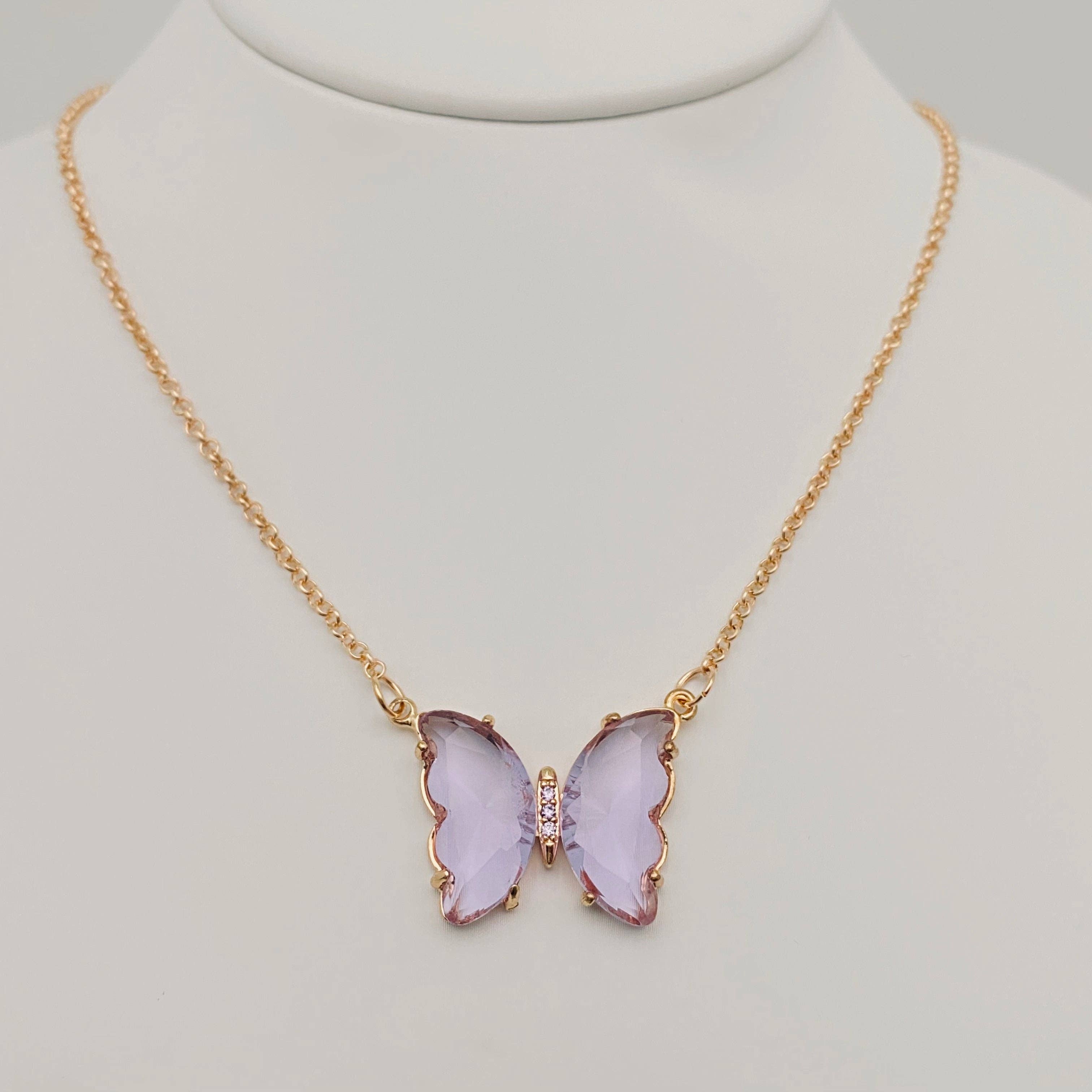 Radiant Faith Butterfly Pendant Necklace