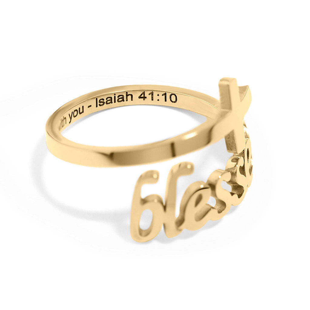 18K Gold PVD Adjustable "Blessed" Ring