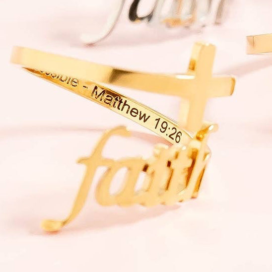 18K Gold PVD Adjustable "Blessed" Ring