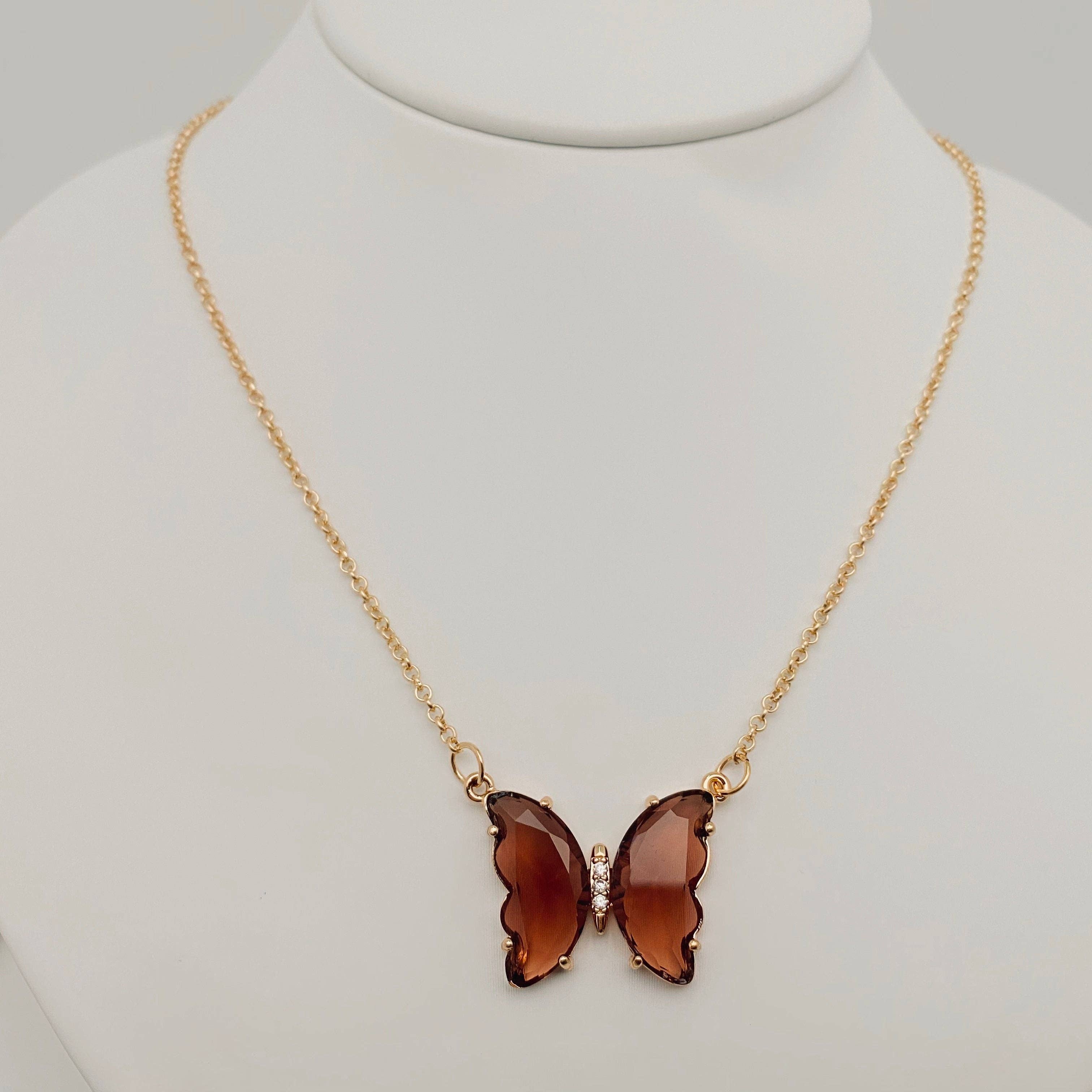 Radiant Faith Butterfly Pendant Necklace