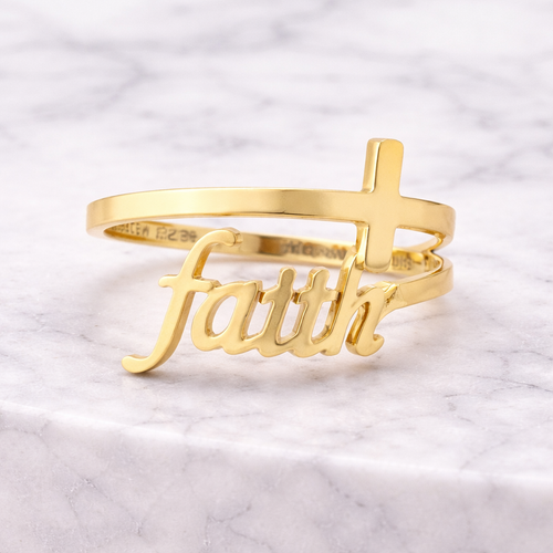18K Gold PVD Adjustable "Blessed" Ring