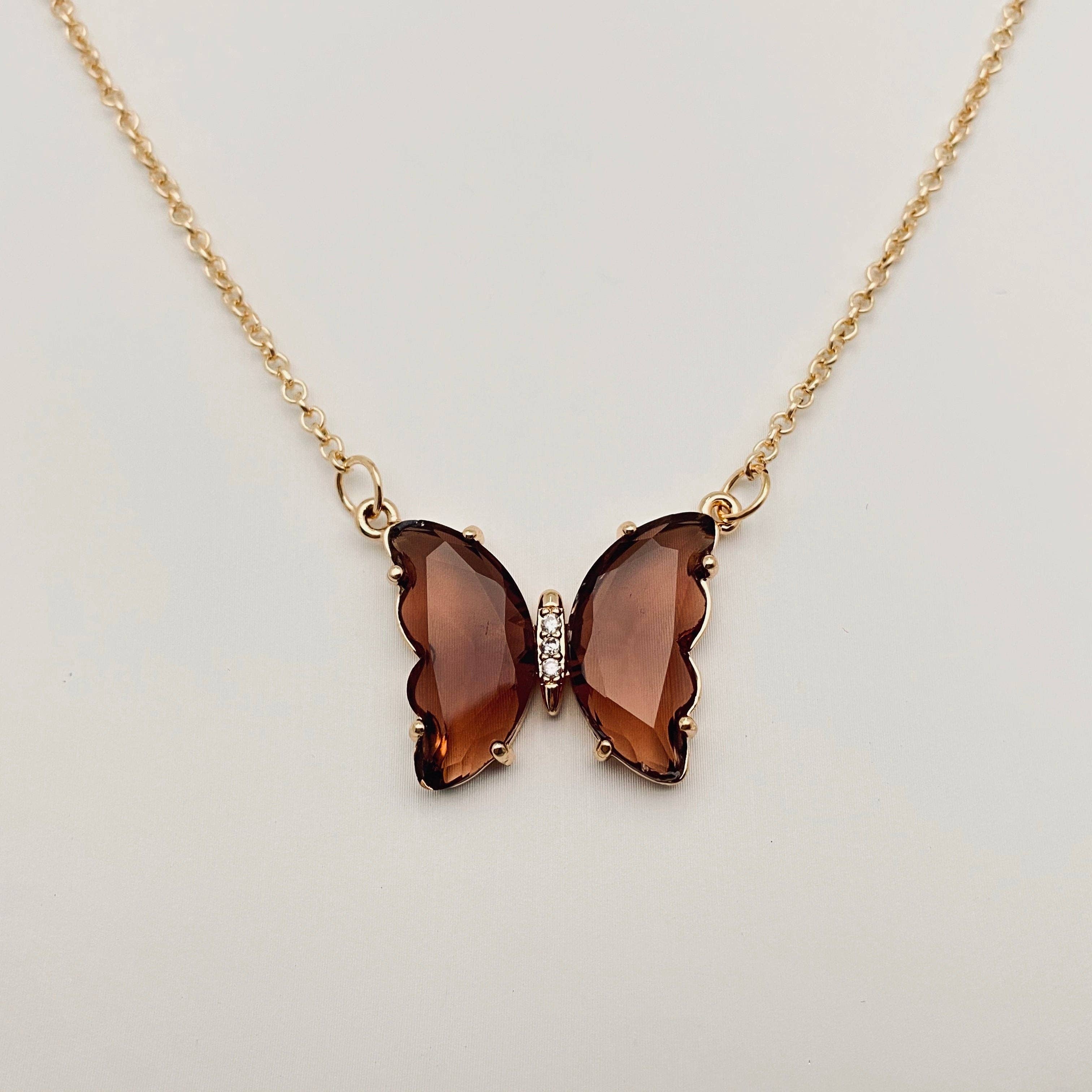 Radiant Faith Butterfly Pendant Necklace